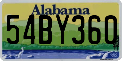 AL license plate 54BY360