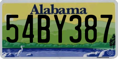 AL license plate 54BY387