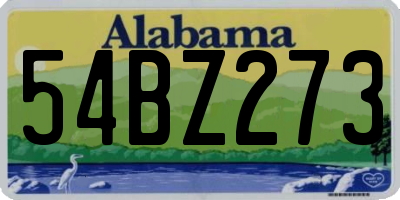 AL license plate 54BZ273