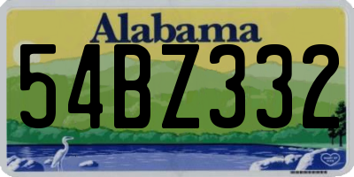 AL license plate 54BZ332