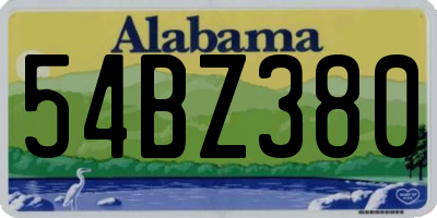 AL license plate 54BZ380