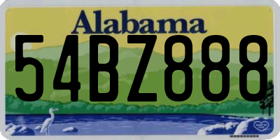 AL license plate 54BZ888