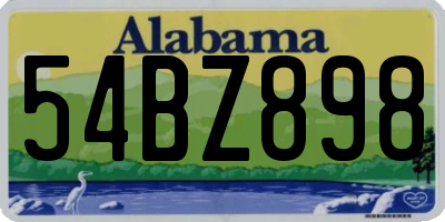 AL license plate 54BZ898