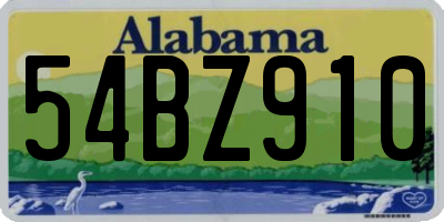 AL license plate 54BZ910
