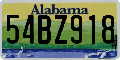 AL license plate 54BZ918
