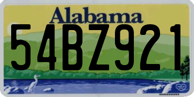 AL license plate 54BZ921