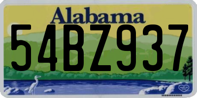 AL license plate 54BZ937