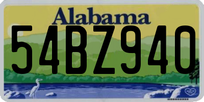 AL license plate 54BZ940