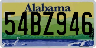AL license plate 54BZ946