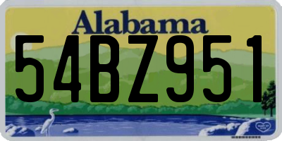 AL license plate 54BZ951