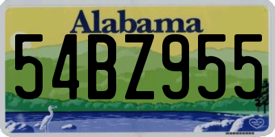 AL license plate 54BZ955
