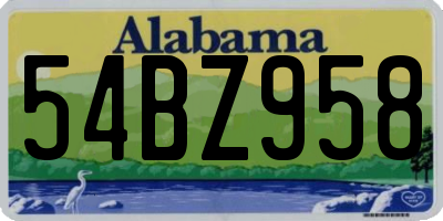 AL license plate 54BZ958
