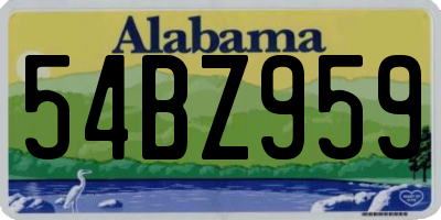 AL license plate 54BZ959