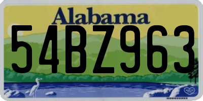 AL license plate 54BZ963