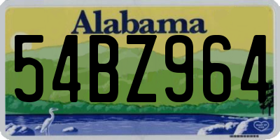 AL license plate 54BZ964