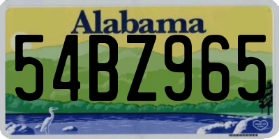 AL license plate 54BZ965