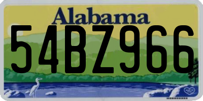 AL license plate 54BZ966