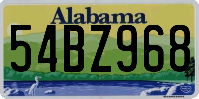 AL license plate 54BZ968