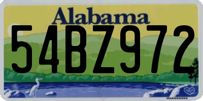 AL license plate 54BZ972