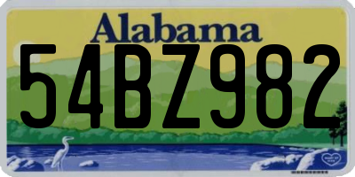 AL license plate 54BZ982