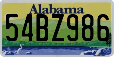 AL license plate 54BZ986