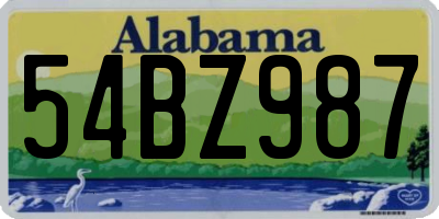 AL license plate 54BZ987