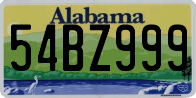 AL license plate 54BZ999