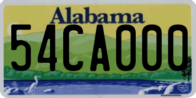 AL license plate 54CA000