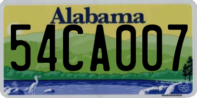 AL license plate 54CA007