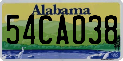 AL license plate 54CA038