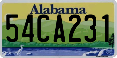 AL license plate 54CA231