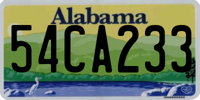 AL license plate 54CA233