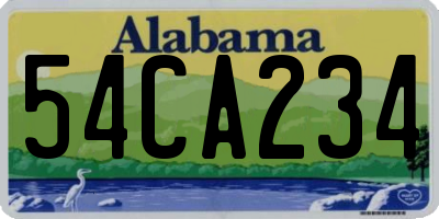 AL license plate 54CA234
