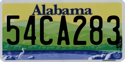 AL license plate 54CA283