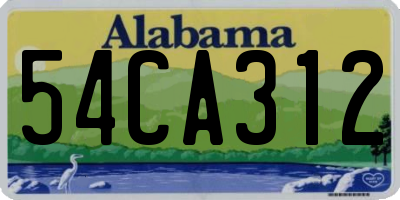 AL license plate 54CA312