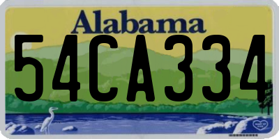 AL license plate 54CA334
