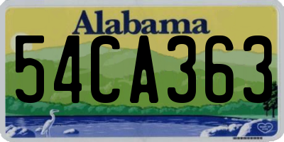 AL license plate 54CA363