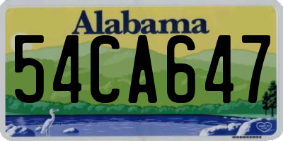 AL license plate 54CA647