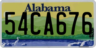 AL license plate 54CA676