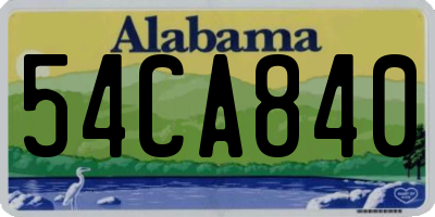 AL license plate 54CA840