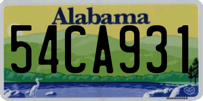 AL license plate 54CA931