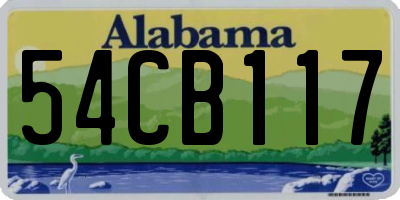 AL license plate 54CB117