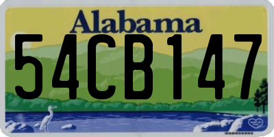 AL license plate 54CB147