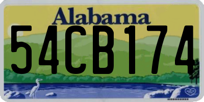 AL license plate 54CB174