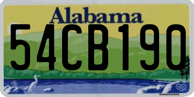 AL license plate 54CB190