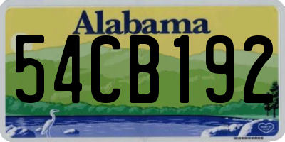 AL license plate 54CB192