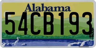 AL license plate 54CB193