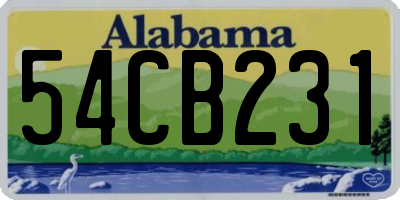 AL license plate 54CB231