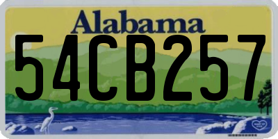 AL license plate 54CB257