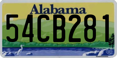 AL license plate 54CB281